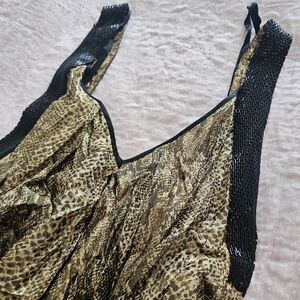 bebe Gold and Black Mini Dress